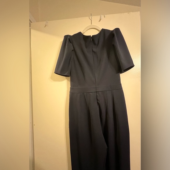 Express blue jumpsuit ruffle sleeve - Picture 7 of 10